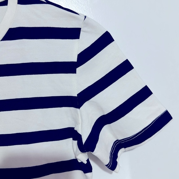 Zara White and navy blue stripped crop top - Picture 4 of 4